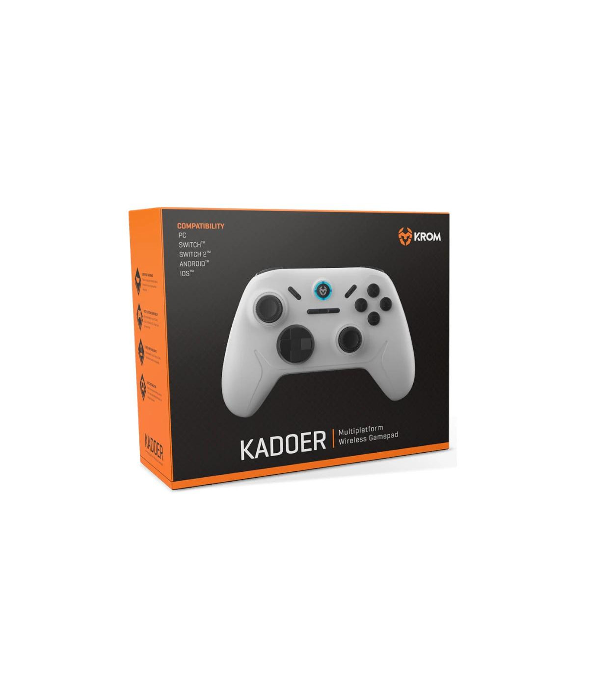 KROM Gamepad KADOER Wireless Mult Plat. 5.0 Blanco