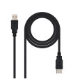 Nanocable Cable USB 2.0 Tipo-A M/H P Negro 1m