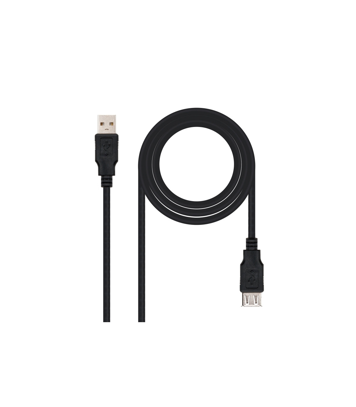 Nanocable Cable USB 2.0 Tipo-A M/H P Negro 1m