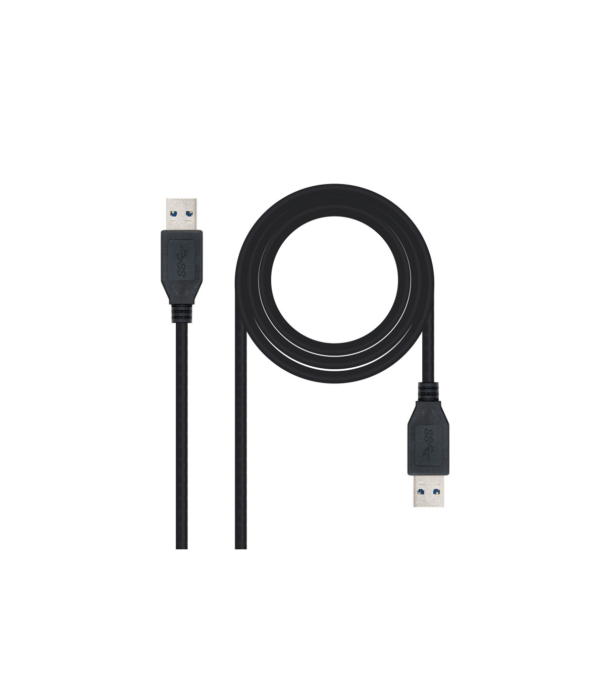 Nanocable Cable USB 3.0, tipo A/M-A/M, Negro, 1m