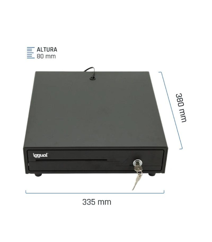 iggual Cajón Portamonedas IRON-10 38cm 4+6 negro