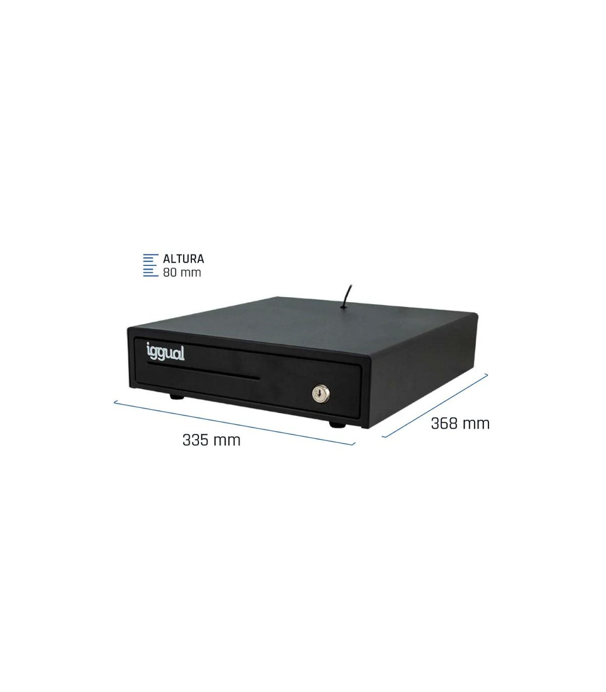 iggual Cajón Portamonedas IRON-15 37cm 4+8 negro