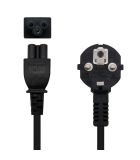 Nanocable Cable Alim. trébol, CEE7 /M-C5/H, 1.5m