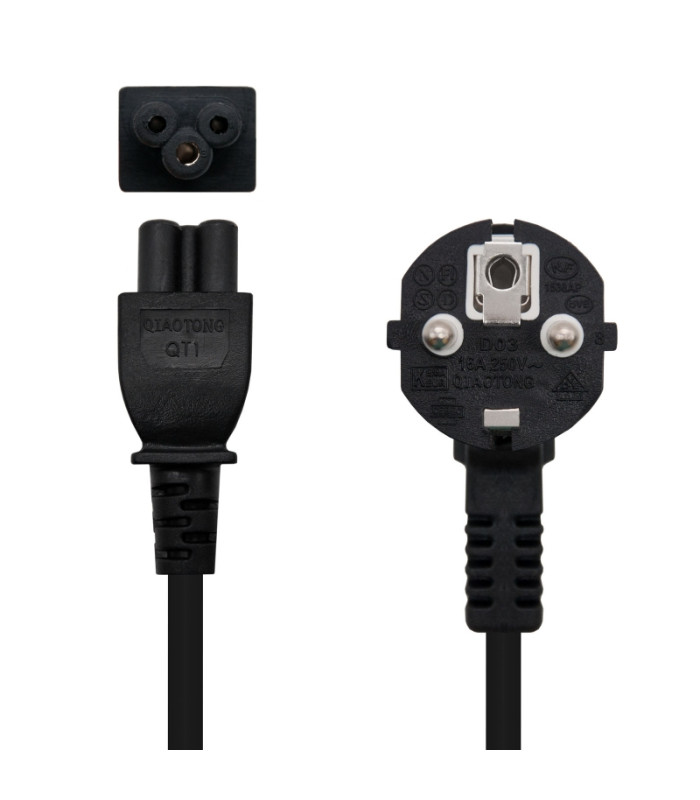 Nanocable Cable Alim. trébol, CEE7 /M-C5/H, 1.5m