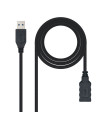Nanocable Cable USB 3.0 Tipo A/M-A/H Negro 3.0 m