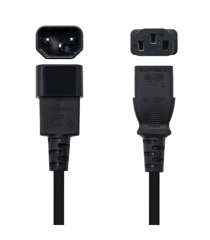 Nanocable Cable Alimentacion CPU, C13/H-C14/M, 3.M