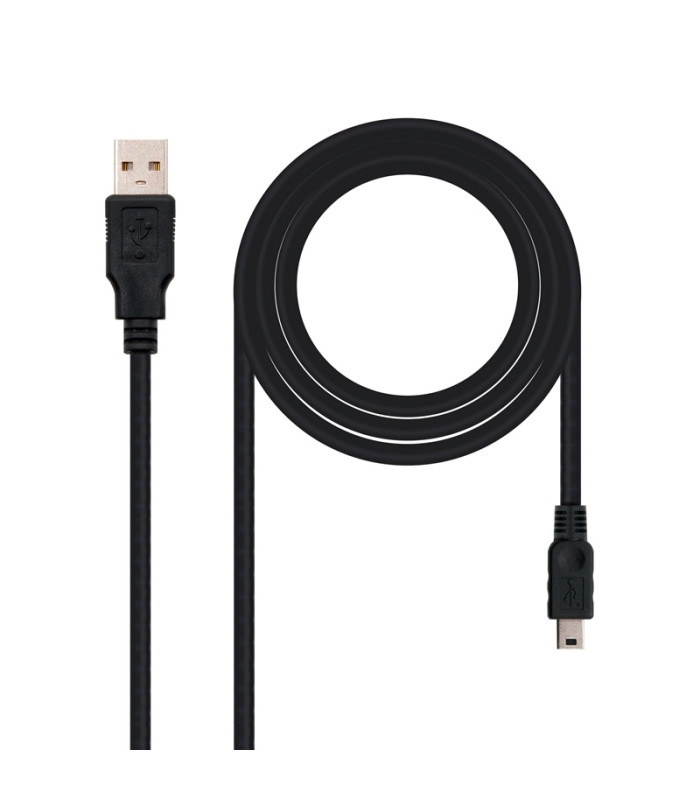 Nanocable Cable USB 2.0, A/M-Mini B/M, negro, 0.5m