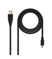 Nanocable Cable USB 2.0, A/M-Mini B/M, negro, 0.5m