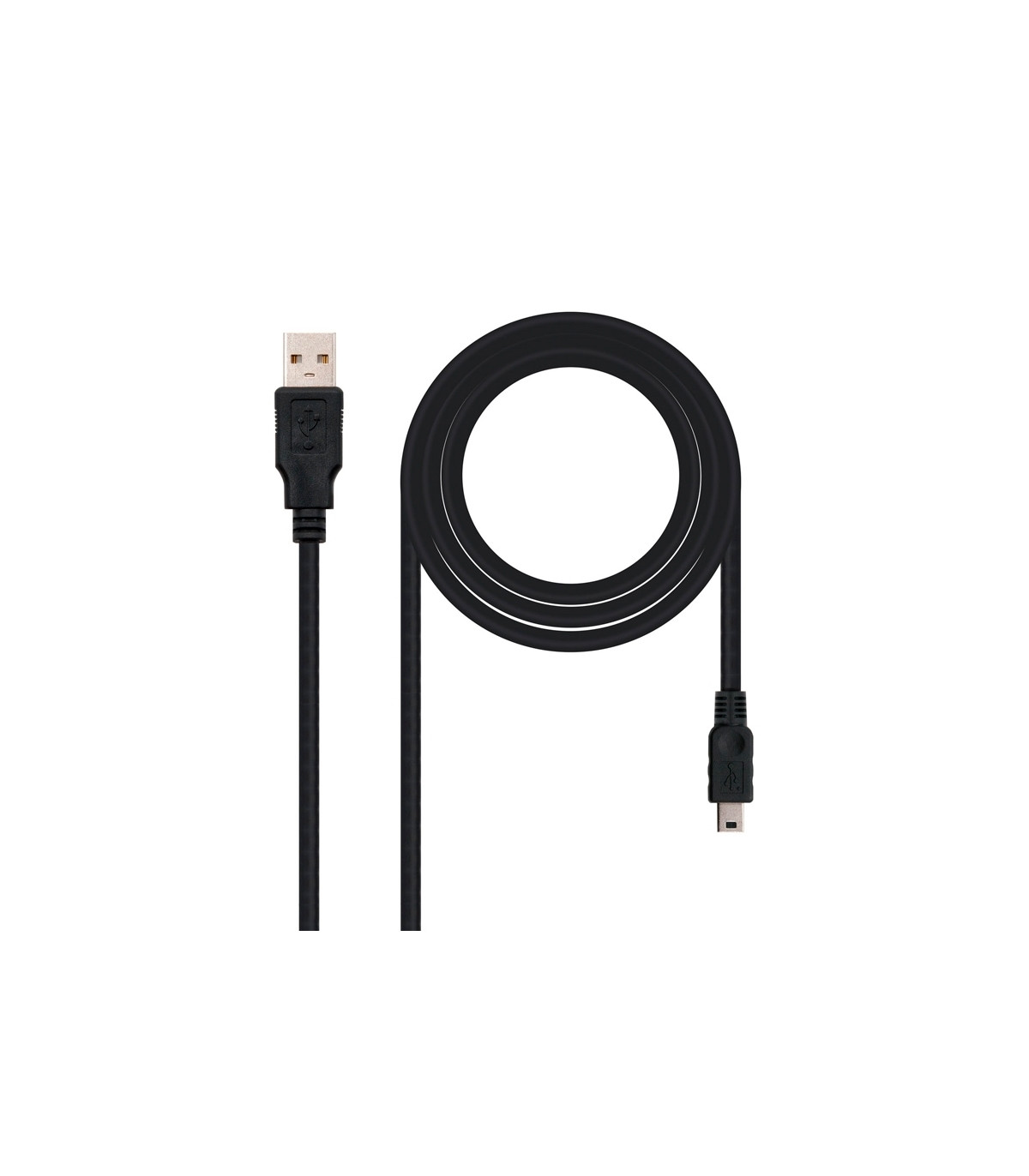 Nanocable Cable USB 2.0, A/M-Mini B/M, negro, 0.5m
