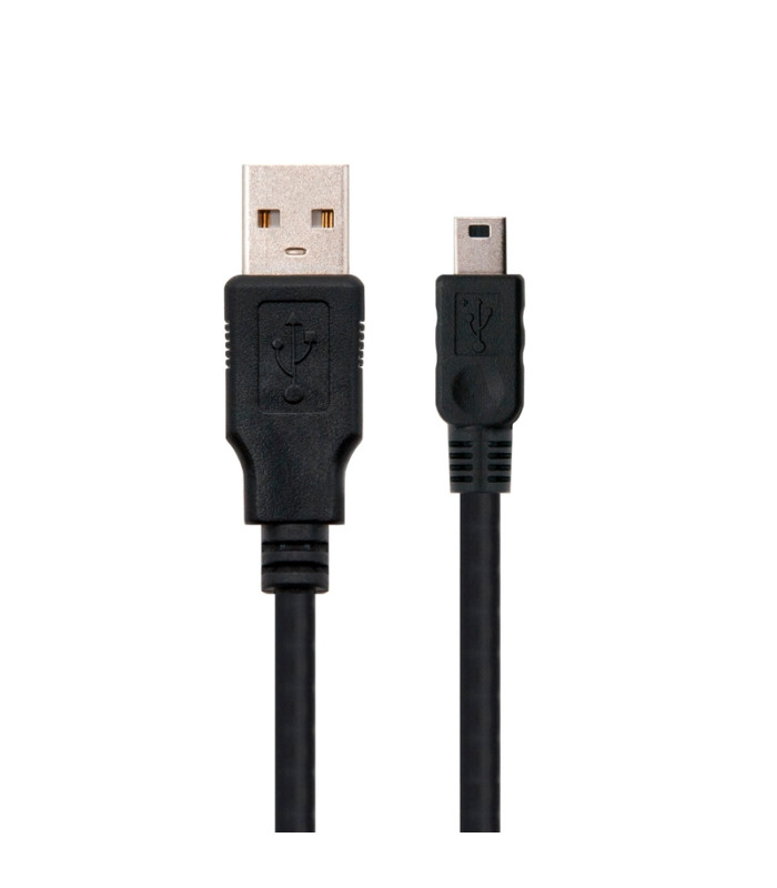 Nanocable Cable USB 2.0, A/M-Mini B/M, negro, 0.5m