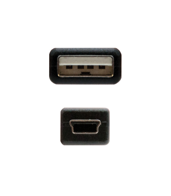 Nanocable Cable USB 2.0, A/M-Mini B/M, negro, 0.5m