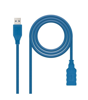 Nanocable Cable USB 3.0, A/M-A/H, Azul, 1 m