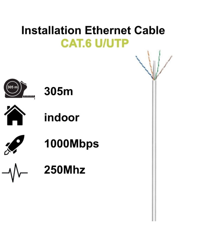Ewent Bobina cable red Cat. 6 U/UTP, PVC, 305mt