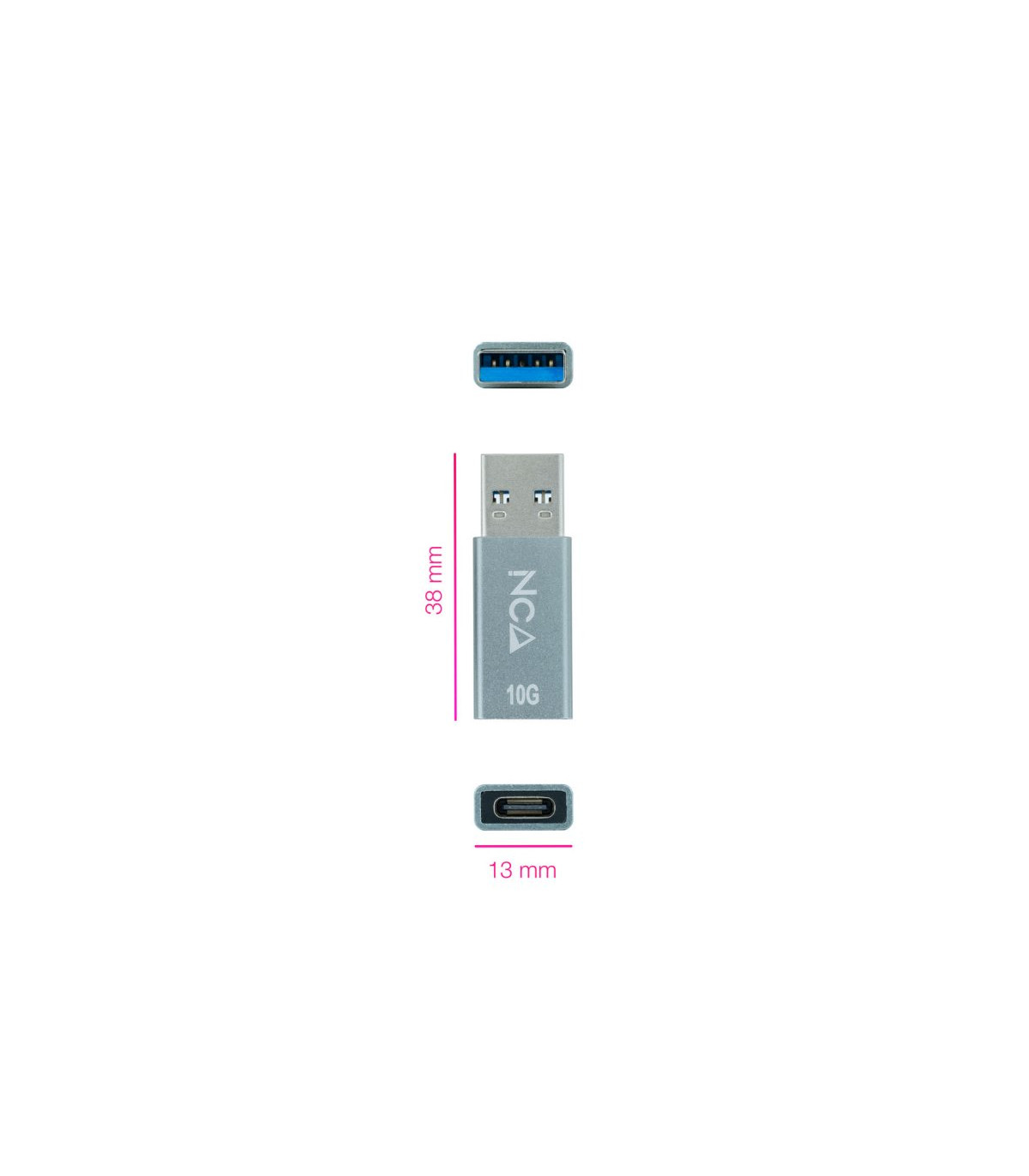 Nanocable Adaptador USB-A/M 3.1 GEN2 a USB-C/H