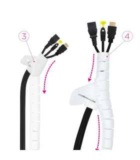 Nanocable Organizador cables flex. 25mm 1 M Blanco