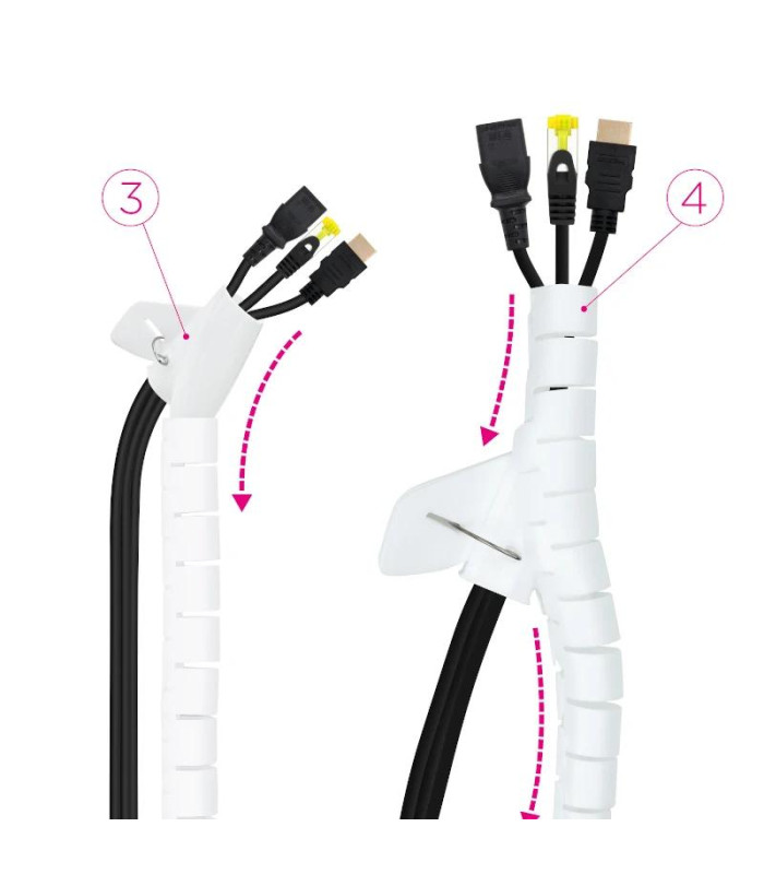 Nanocable Organizador cables flex. 25mm 1 M Blanco