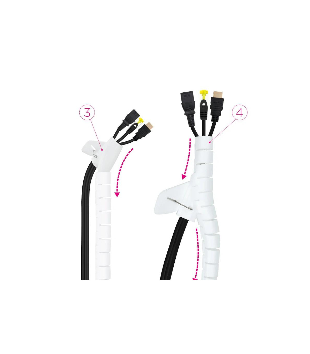 Nanocable Organizador cables flex. 25mm 1 M Blanco