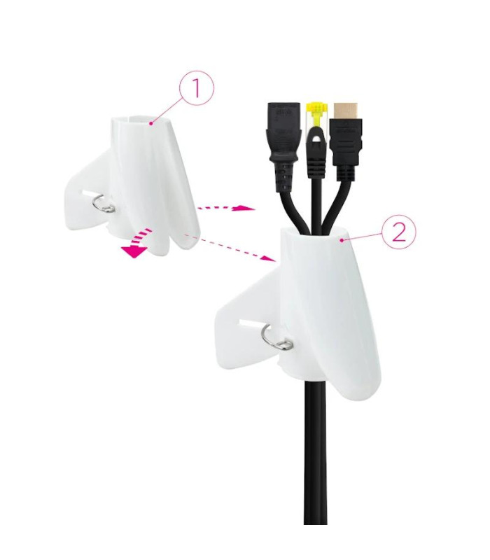 Nanocable Organizador cables flex. 25mm 1 M Blanco