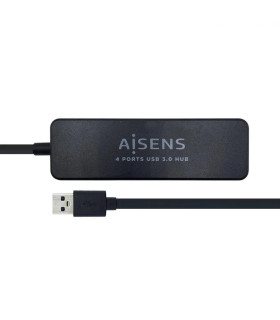 Aisens Hub USB 3.0 tipo A/M-4xtipo A/H negro 30cm