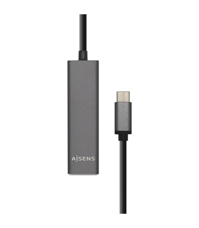Aisens Hub USB 3.1 USB-C/M-4xTipo A/H gris, 15cm