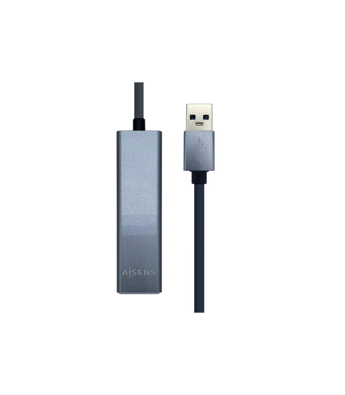 Aisens Conversor USB 3.0 Ethernet + 3 usb3.0 gris