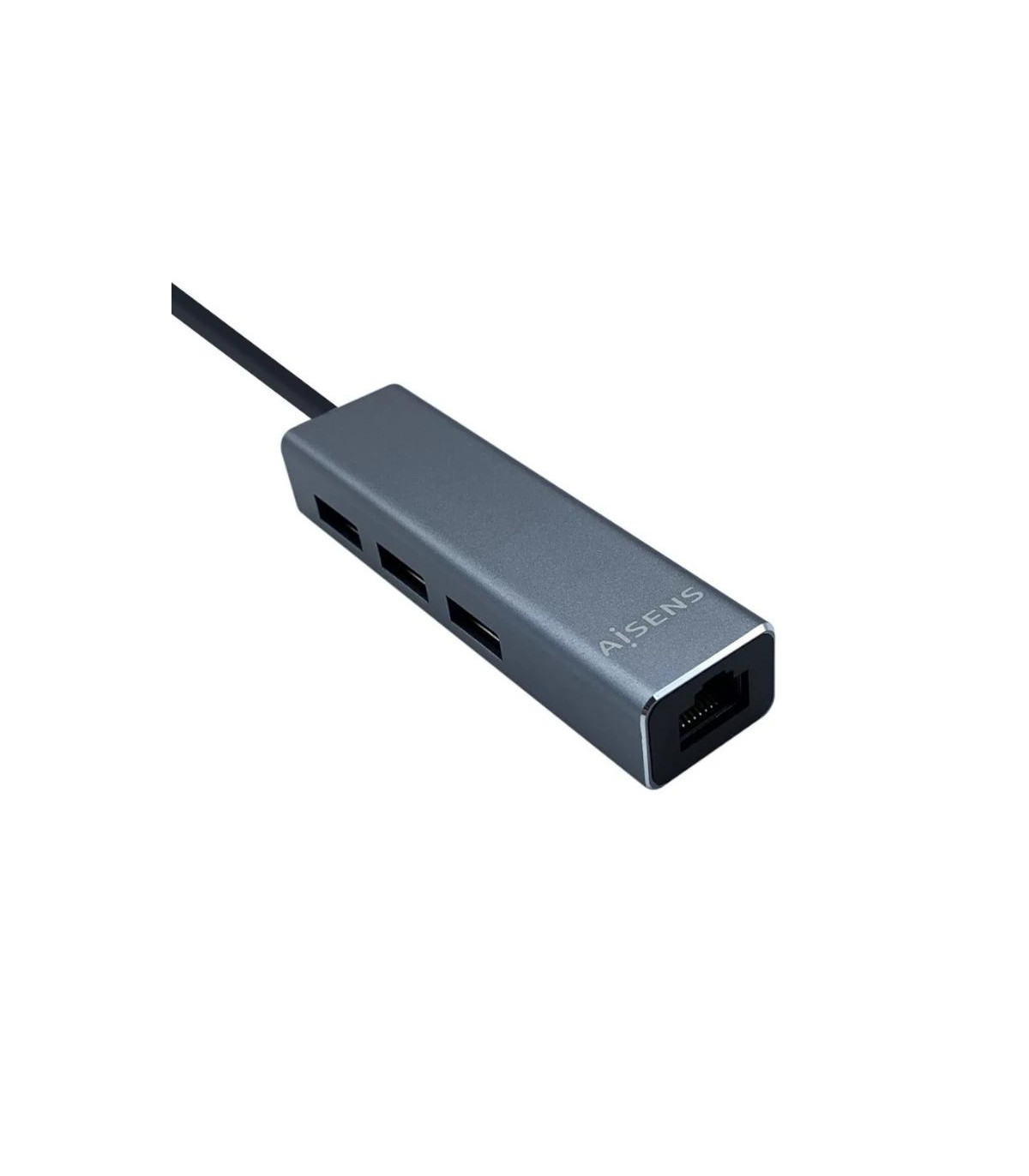 Aisens Conversor USB 3.0 Ethernet + 3 usb3.0 gris