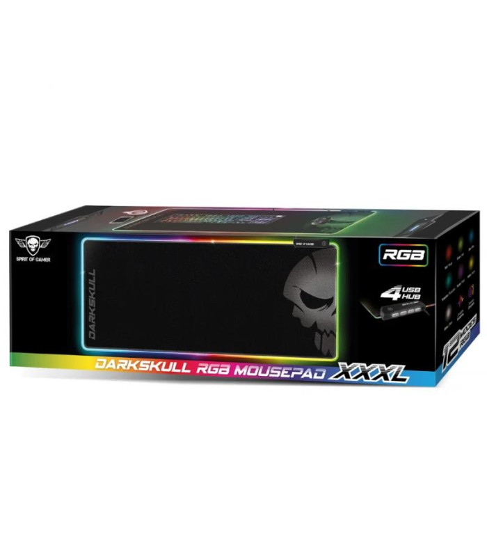 Spirit of Gamer Alfombrilla DarkSkull RGB+HUB XXXL