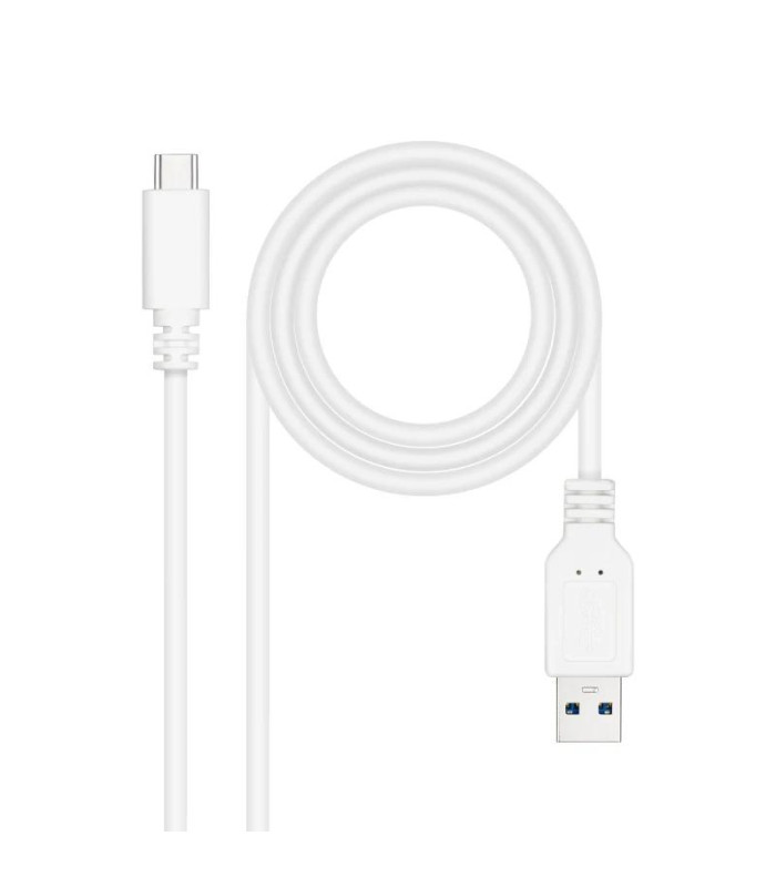 Nanocable Cable USB 3.1 Gen2 USB-C/A 1 M Blanco