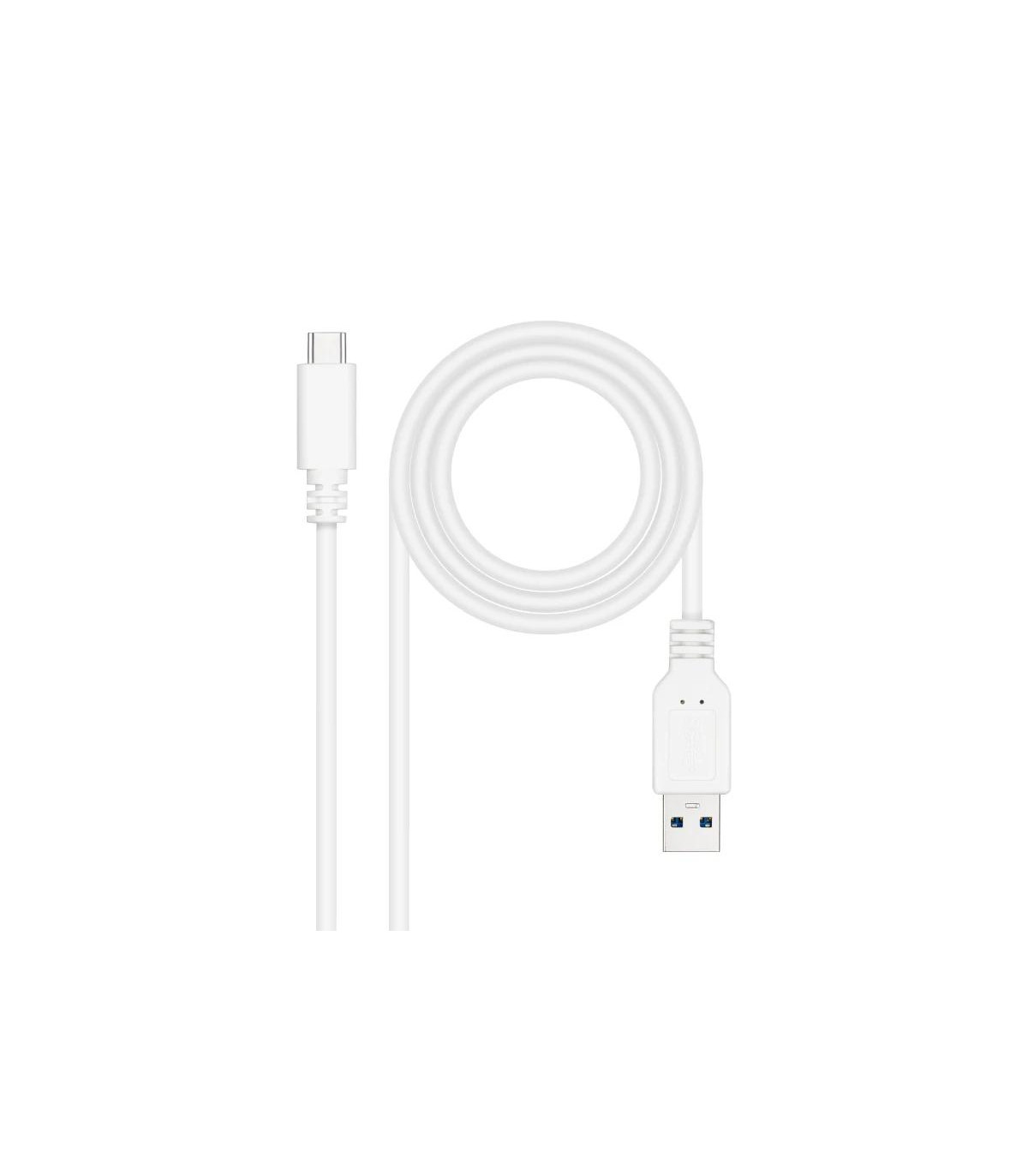 Nanocable Cable USB 3.1 Gen2 USB-C/A 1 M Blanco