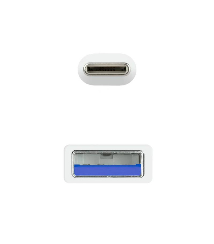 Nanocable Cable USB 3.1 Gen2 USB-C/A 1 M Blanco