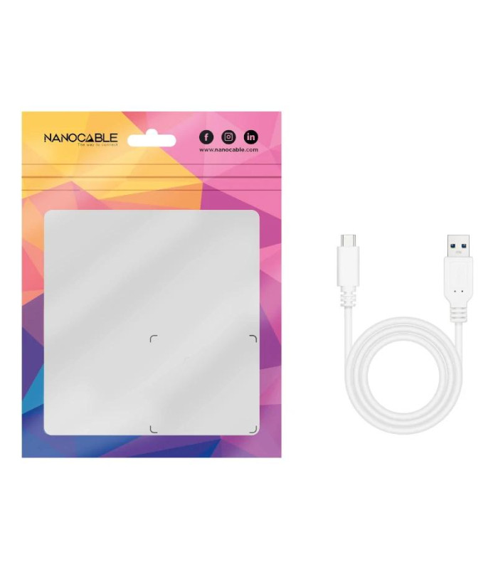 Nanocable Cable USB 3.1 Gen2 USB-C/A 1 M Blanco