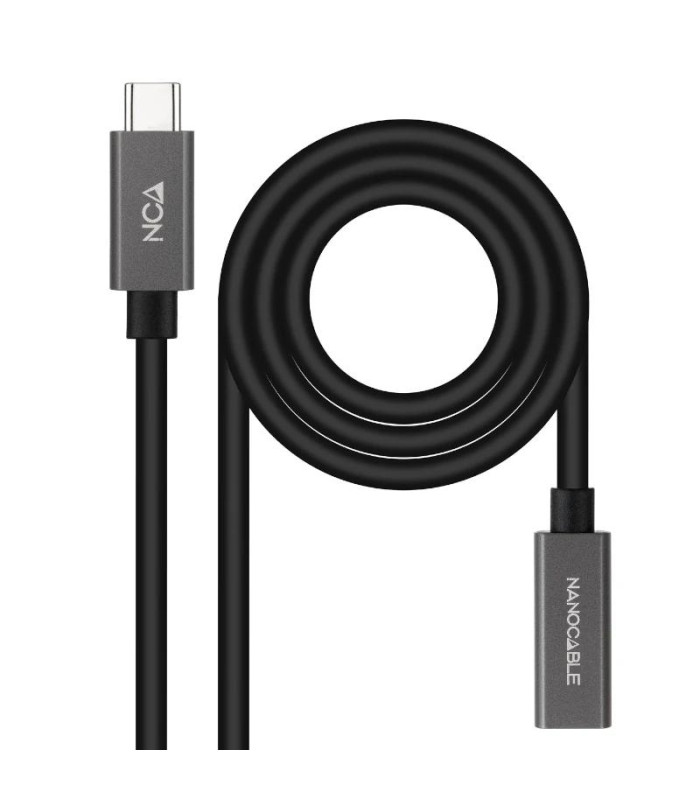 Nanocable Cable USB 3.2 Gen2 USB-C M/H 0,5 M Negro