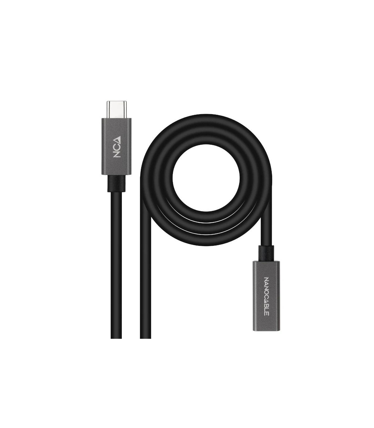 Nanocable Cable USB 3.2 Gen2 USB-C M/H 0,5 M Negro