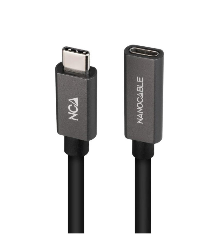 Nanocable Cable USB 3.2 Gen2 USB-C M/H 0,5 M Negro
