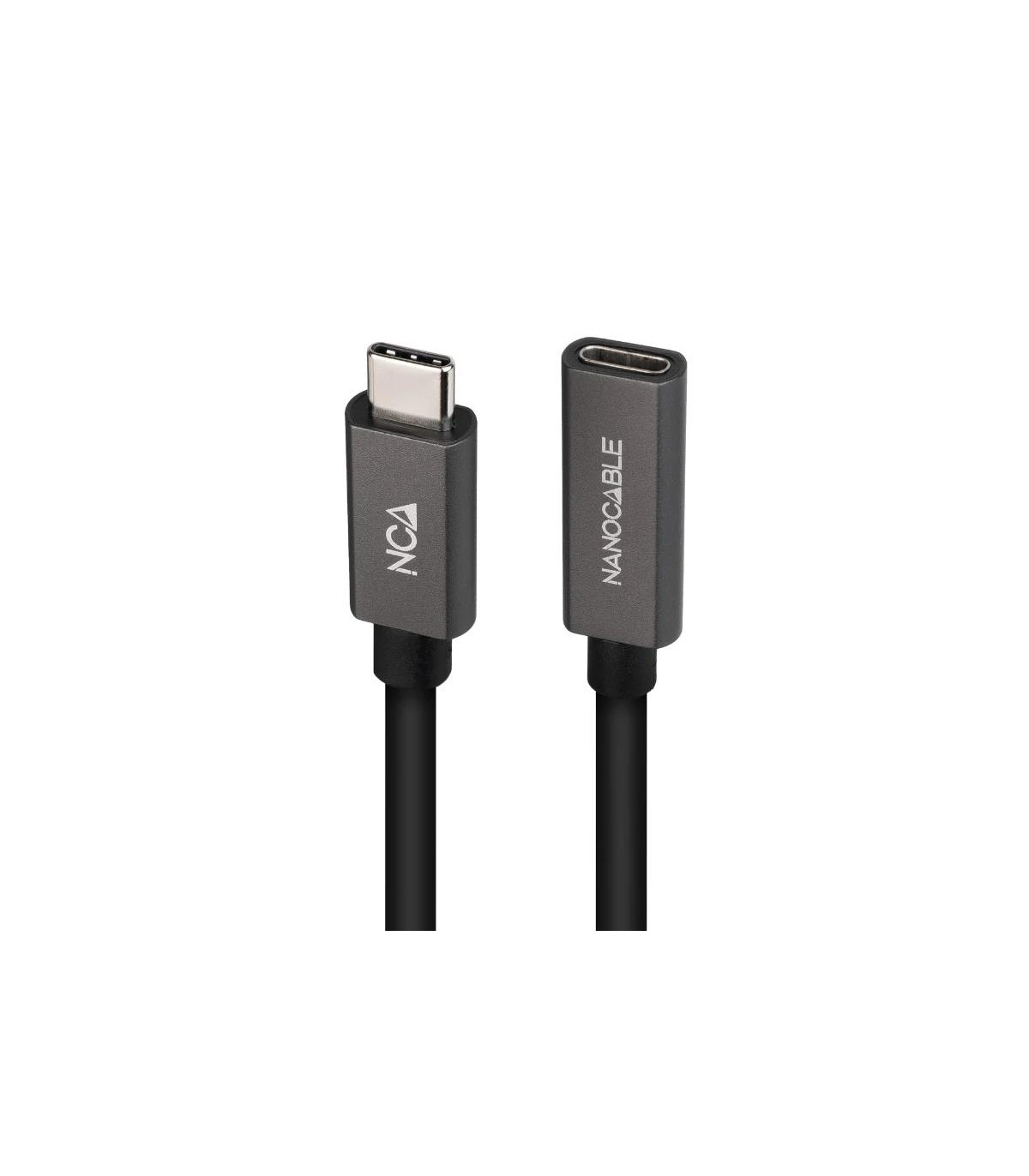 Nanocable Cable USB 3.2 Gen2 USB-C M/H 0,5 M Negro