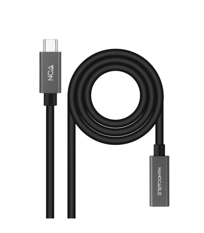 Nanocable Cable USB 3.2 Gen2 USB-C M/H 1 M Negro
