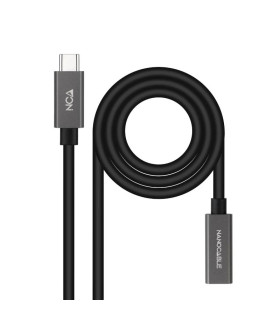 Nanocable Cable USB 3.2 Gen2 USB-C M/H 1,5 M Negro