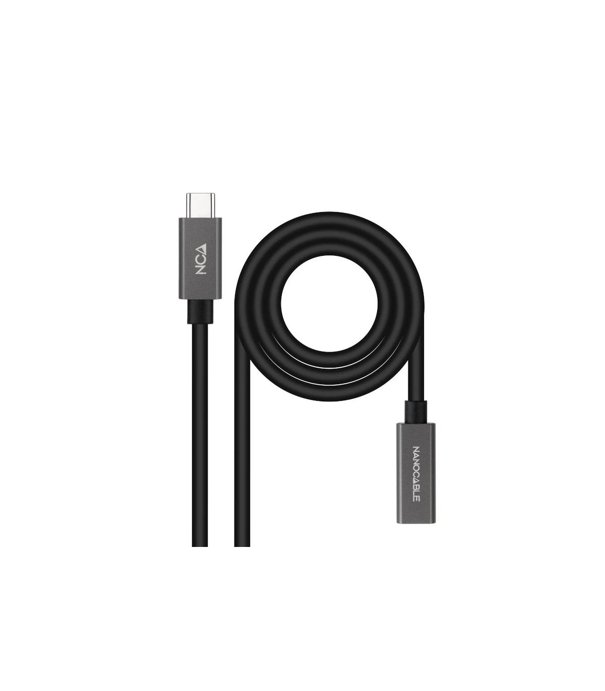 Nanocable Cable USB 3.2 Gen2 USB-C M/H 1,5 M Negro