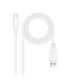 Nanocable Cable USB 2.0 3A USB-C-M/M 0.5M Blanco