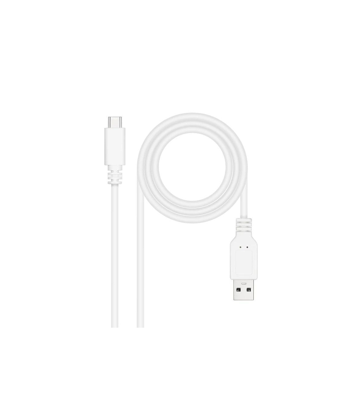 Nanocable Cable USB 2.0 3A USB-C-M/M 0.5M Blanco