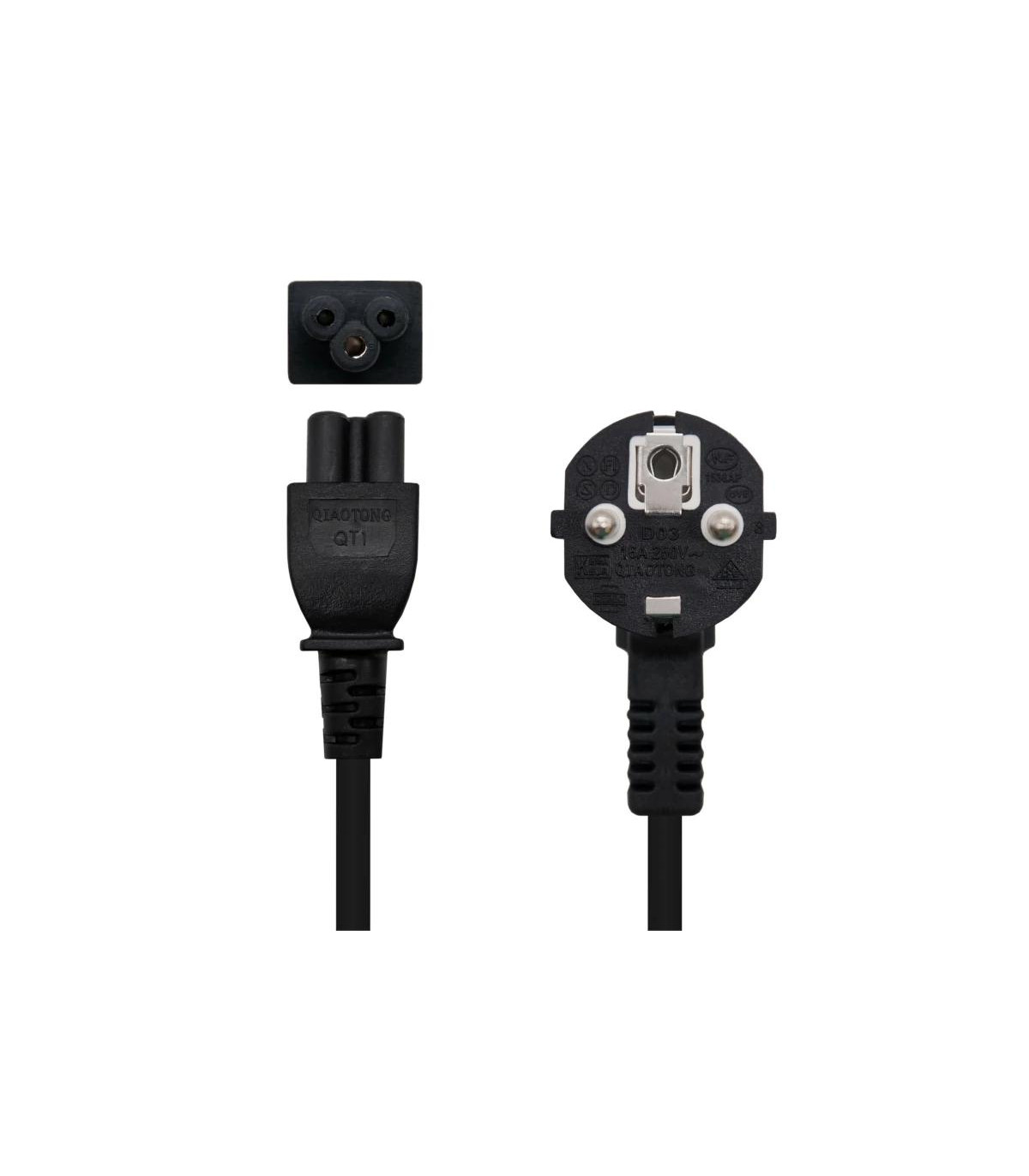 Nanocable Cable Alim. trébol, CEE7 -M-C5-H, 3 m