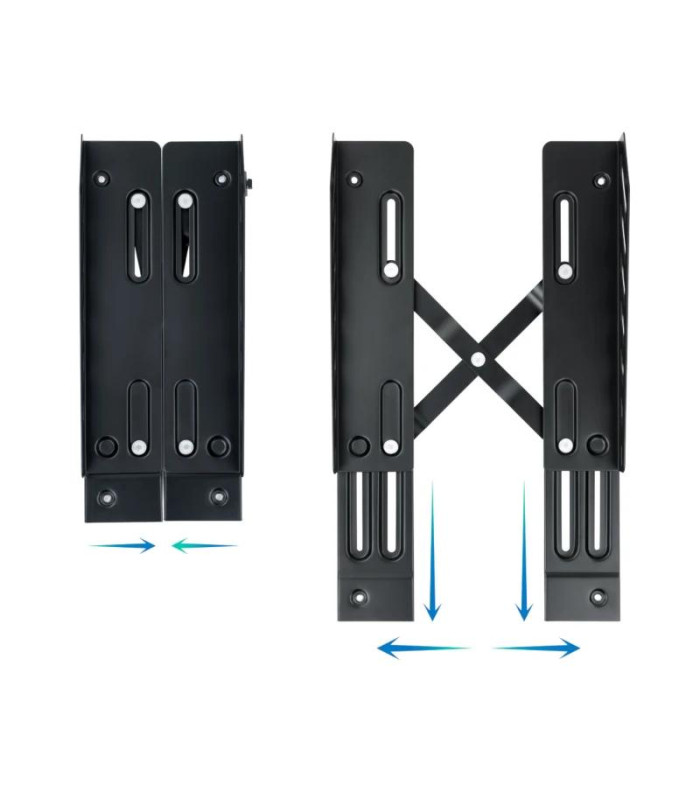 Tooq Soporte para CPU de suelo con ruedas negro