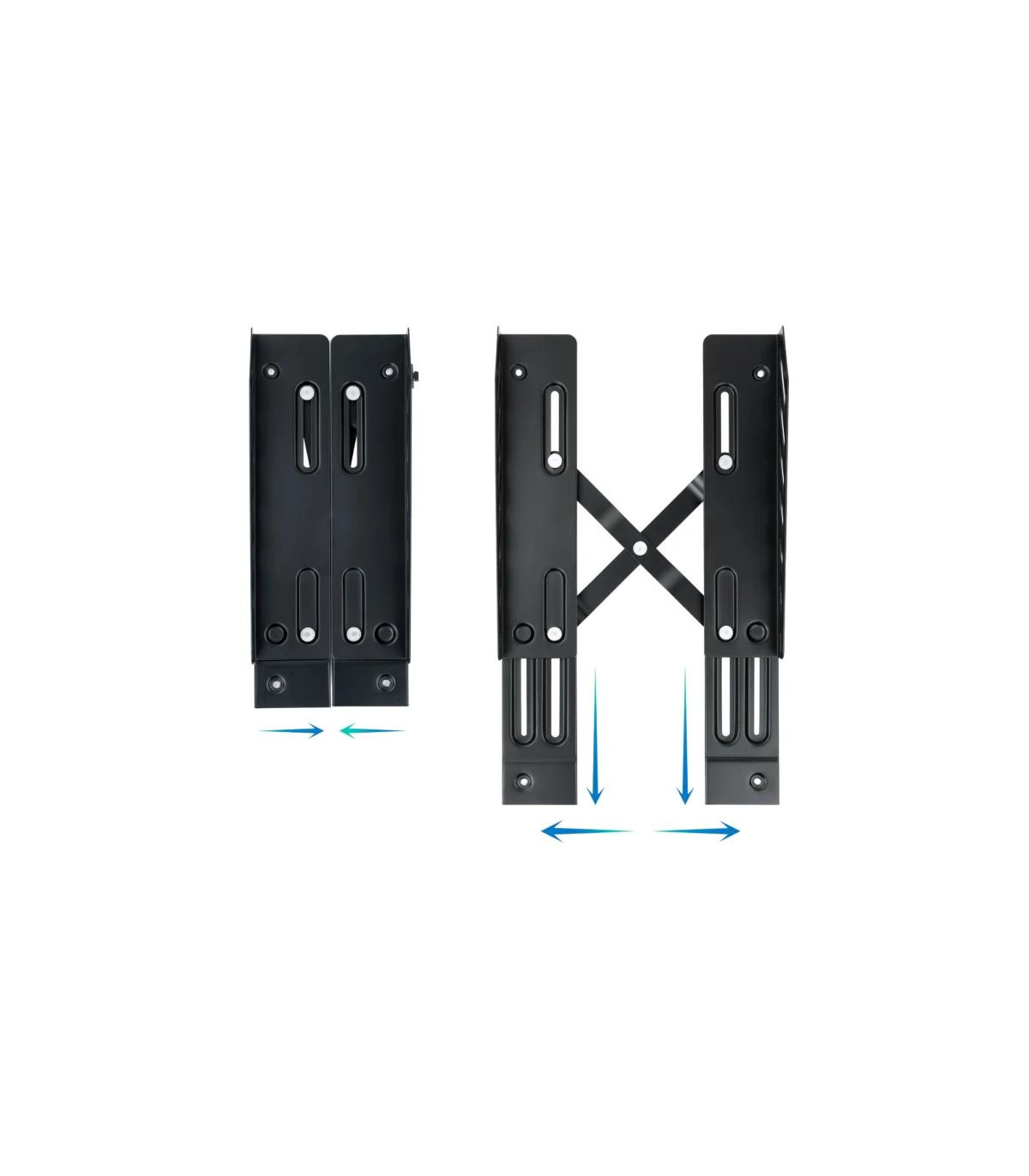 Tooq Soporte para CPU de suelo con ruedas negro