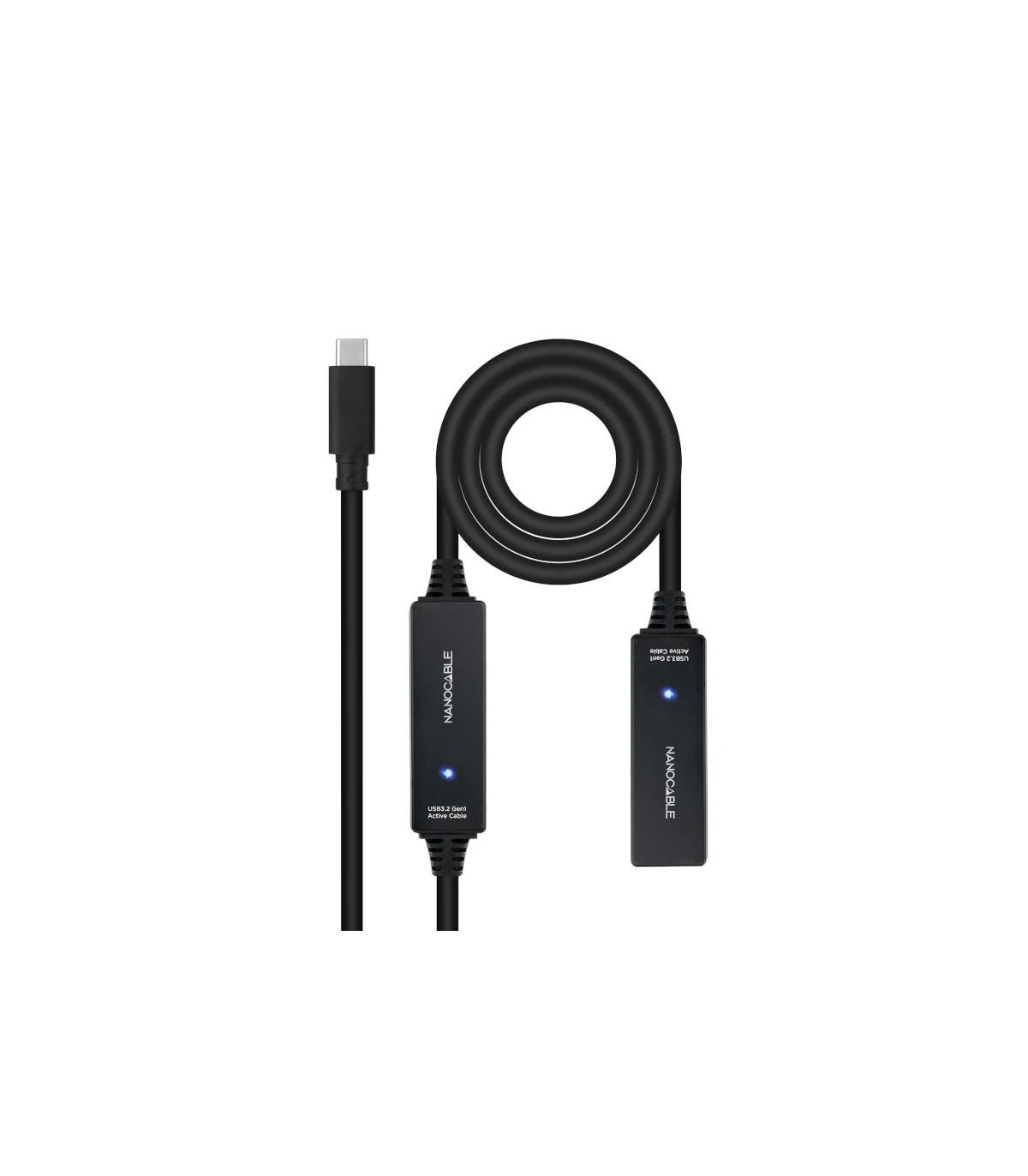 Nanocable Cable USB 3.2 amplif. C/M-C/H 10 m