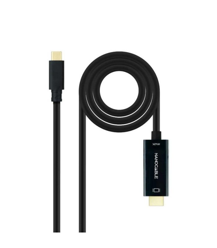 Nanocable Conversor USB-C/HDMI Negro, 5 m