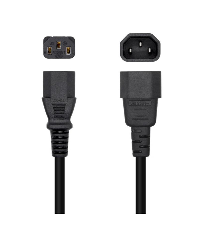 Aisens Cable alimentación C13/H-C14/M negro 1.5m
