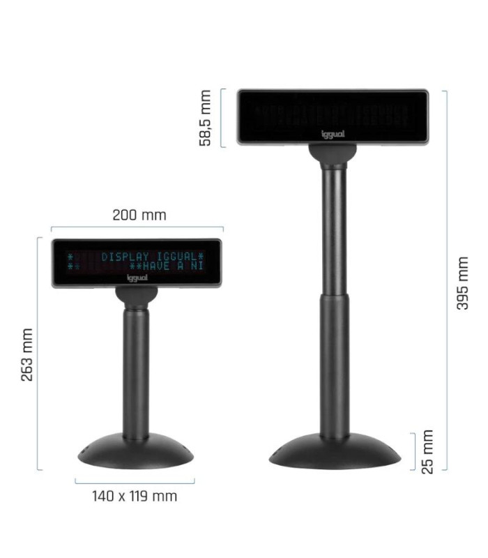 iggual Visor TPV regulable USB VFD 7" INFO DISPLAY