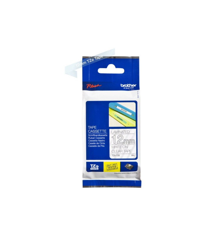 Brother Cinta Laminada Blanco/Transparente 12 mm