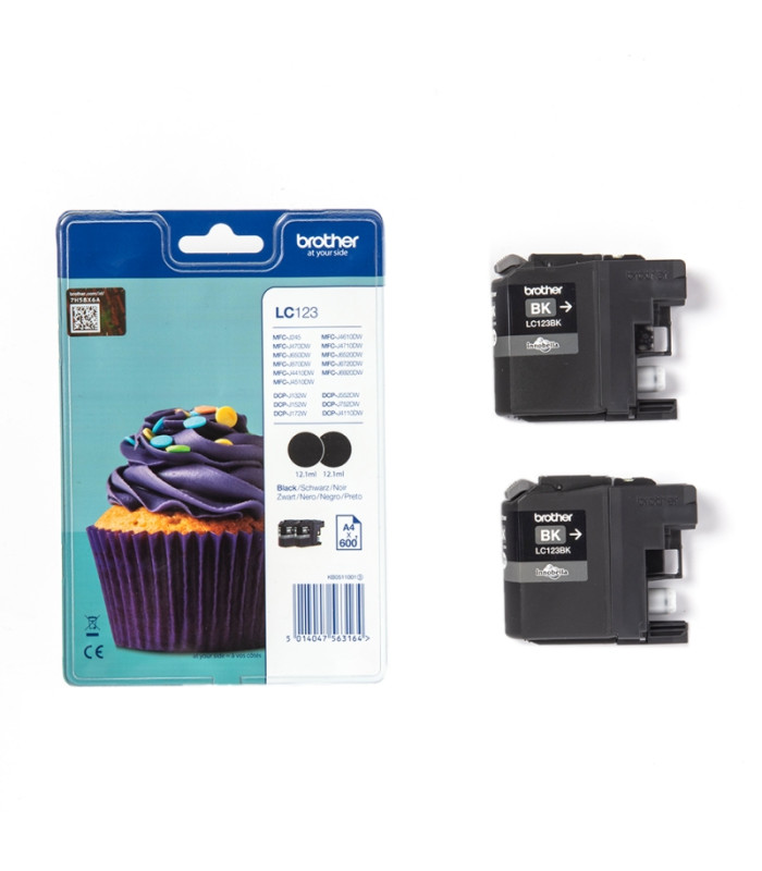 Brother Cartucho LC123BKBP Negro Blister