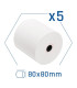 iggual Pack 5 rollos papel térmico sin BPA 80X80mm